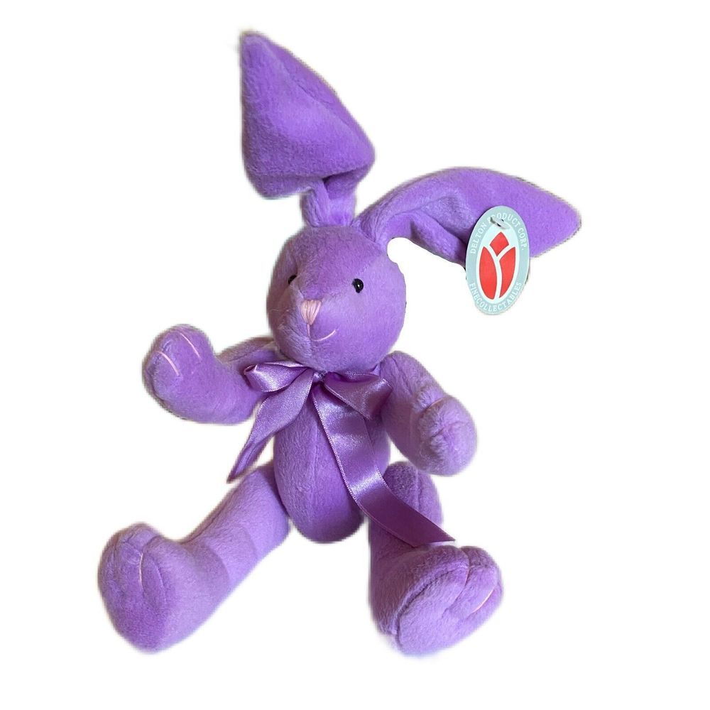 Delton Products Corp Purple Bunny Rabbit 13” Posable Stuffed Plush Collectible